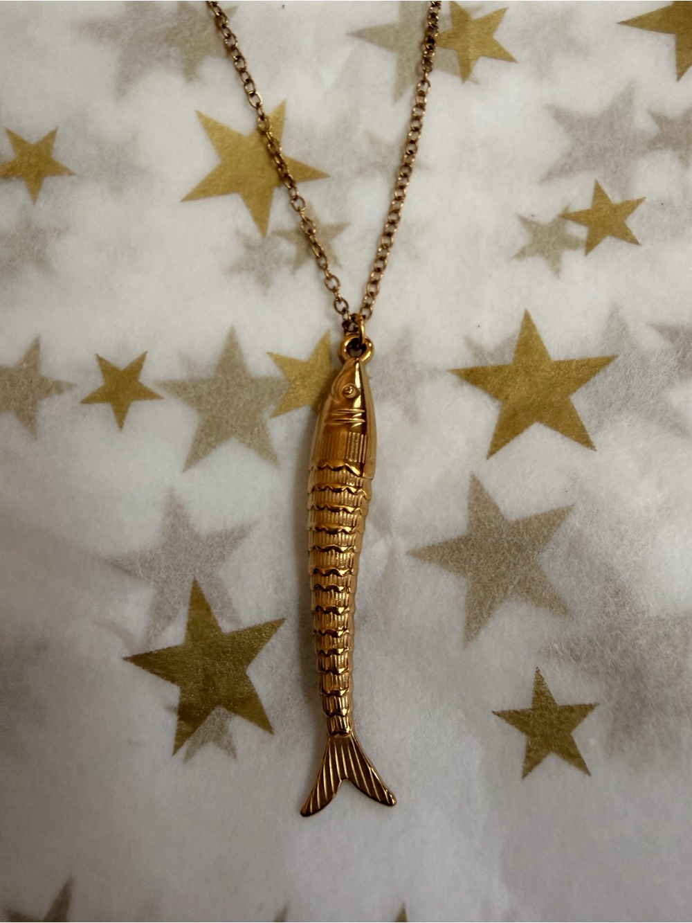 Gold Fish Pendant Necklace